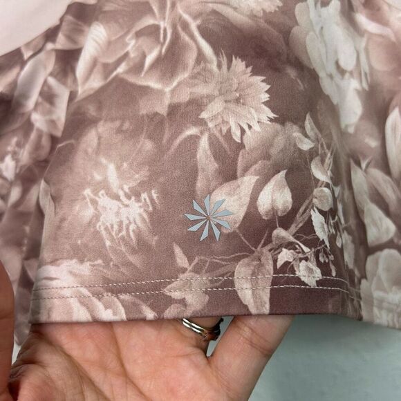 Athleta A-C Conscious Crop Top Floral Rose Print Pink Beige Size Small - Picture 5 of 11